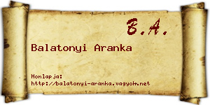 Balatonyi Aranka névjegykártya